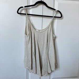 Umgee Tank Top Womens XL Linen Rayon Boho Tunic Neutral Minimalist